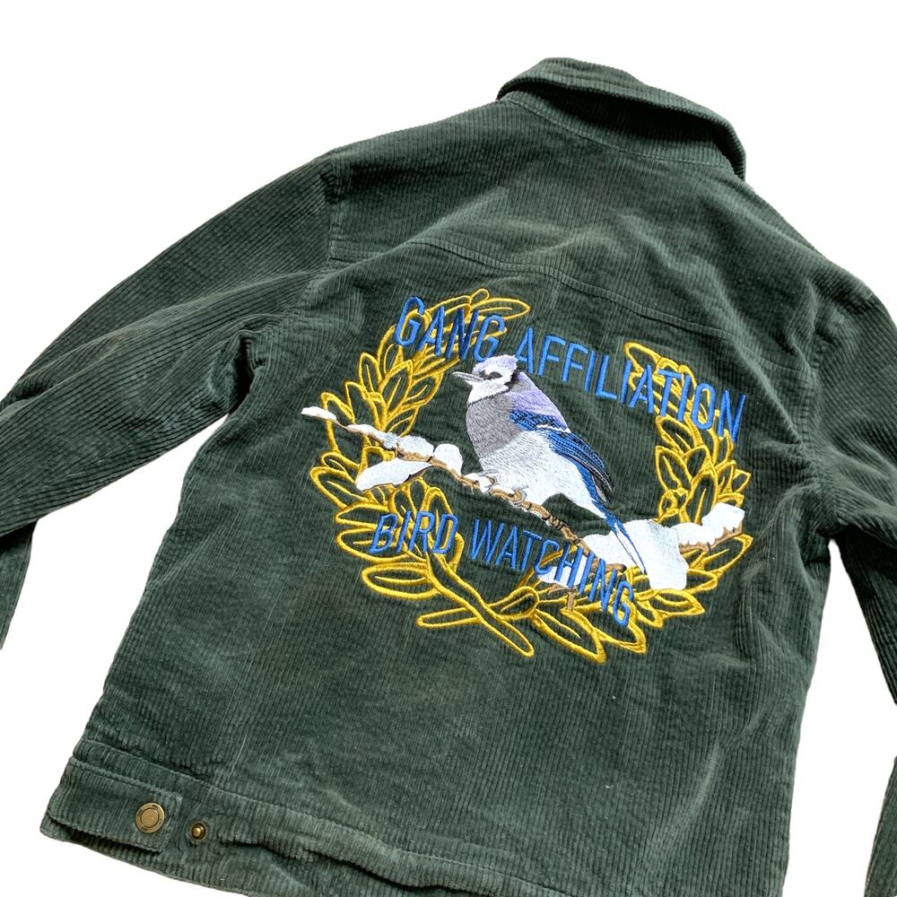 Ga-ng Affiliation Bird Watching Corduroy Embroidered Jacket Small